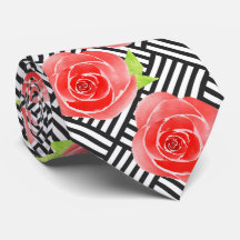 Red Rose Black White Stripes Derby