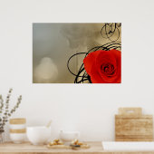 Red Rose Blank Poster (Keuken)