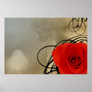 Red Rose Blank Poster