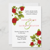 Red Rose Bloem Uitnodiging voor het Huwelijk (Voorkant)