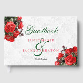 Red Rose Bloemen Bruiloft - Gastenboek (Voorkant)