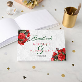 Red Rose Bloemen Bruiloft - Gastenboek