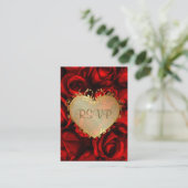 Red Rose Bloemen bruiloft Jubileum RSVP Informatiekaartje (Staand voorkant)