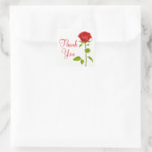 Red Rose Bloemen Dank u Bruiloft Bloemen Tuin Vierkante Sticker (Tas)