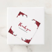 Red Rose Bloemen Huwelijksthema Bedankjes Labels (In situ)