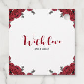 Red Rose Bloemen Huwelijksthema Bedankjes Labels (Achterkant)