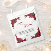 Red Rose Bloemen Huwelijksthema Bedankzakje (Geknipt)