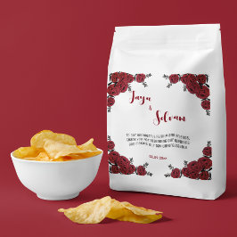 Red Rose Bloemen Huwelijksthema Bedankzakje