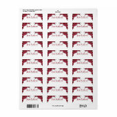 Red Rose Bloemen Huwelijksthema Etiket (Full Sheet)