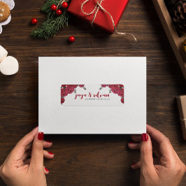 Red Rose Bloemen Huwelijksthema Etiket