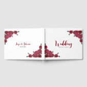 Red Rose Bloemen Huwelijksthema Gastenboek (Volledig)