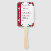 Red Rose Bloemen Huwelijksthema Handwaaier (Voorkant)