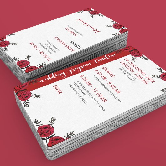 Red Rose Bloemen Huwelijksthema Handwaaier