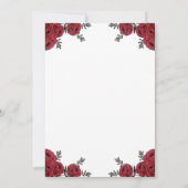 Red Rose Bloemen Huwelijksthema Kaart (Achterkant)