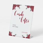 Red Rose Bloemen Huwelijksthema Reclamebord Met Voetstuk (Voorkant)