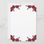 Red Rose Bloemen Huwelijksthema Save The Date (Achterkant)