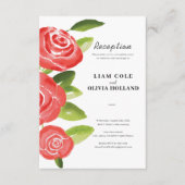 Red Rose Bloemen Receptie Kaart (Voorkant)