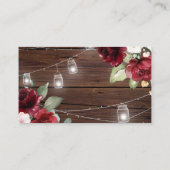 Red Rose Bloemen Rustiek Hout Bruiloft QR Code RSV Informatiekaartje (Achterkant)