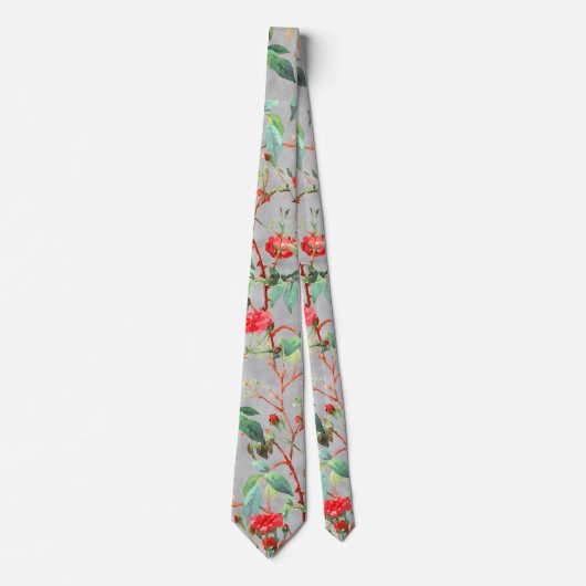 Red Rose Bloementuin  Stropdas (Voorkant)