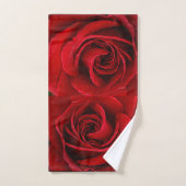 Red Rose Blossom Bathroom Towel Set Bad Handdoek (Handdoek)