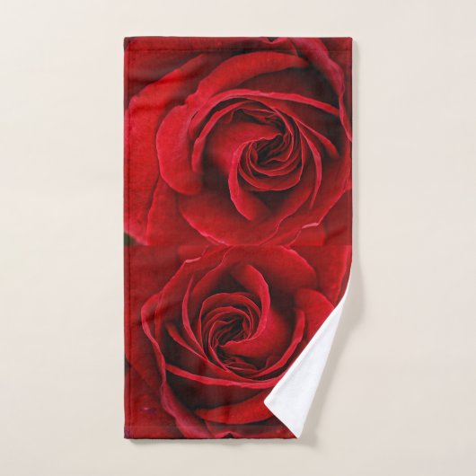 Red Rose Blossom Bathroom Towel Set Bad Handdoek (Handdoek)