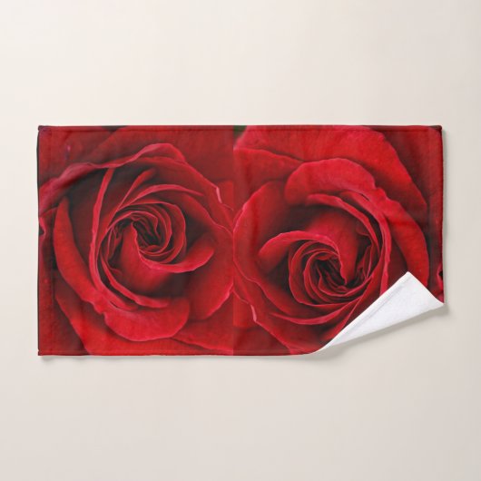 Red Rose Blossom Bathroom Towel Set Bad Handdoek (Handdoek)
