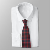 Red Rose Blue Black Plaid Tartan Neck Tie Stropdas (Gebonden)
