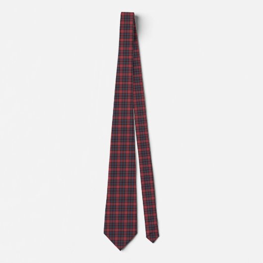 Red Rose Blue Black Plaid Tartan Neck Tie Stropdas (Voorkant)