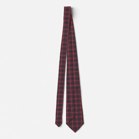 Red Rose Blue Black Plaid Tartan Neck Tie Stropdas (Achterkant)