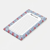 Red Rose Blue White Blossom Post-it® Notes (Schuin)