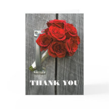 Red Rose Boeket Dank u kaart