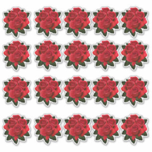 Red Rose Boeket Meerdere Sticker