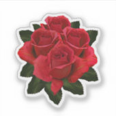 Red Rose Boeket Sticker (Voorkant)