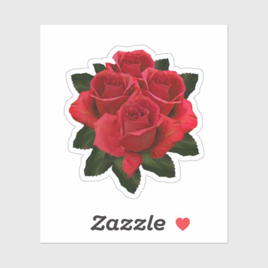 Red Rose Boeket Sticker (Vel)