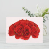 Red Rose Boeket uitnodiging / aankondiging (Staand voorkant)