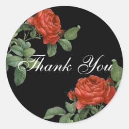  Red Rose Botanical dank u Ronde Sticker