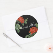 Red Rose Botanical dank u Ronde Sticker (Envelop)