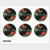 Red Rose Botanical dank u Ronde Sticker (Vel)