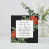  Red Rose Botanische bruiloft Kaart (Staand voorkant)