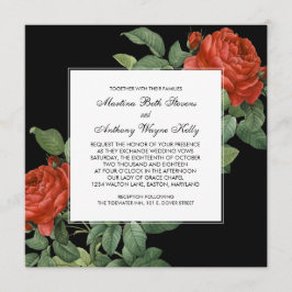  Red Rose Botanische bruiloft Kaart