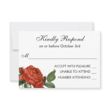  Red Rose Botanische bruiloft RSVP