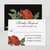  Red Rose Botanische bruiloft RSVP Kaartje (Voorkant / Achterkant)