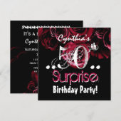 Red Rose Bouquet 50th Surprise Birthday B541 Kaart (Voorkant / Achterkant)