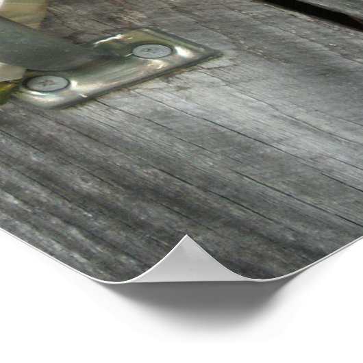 Red Rose Bouquet en Barnwood Poster (Hoek)