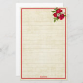 Red Rose Bouquet Floral Photography Cream BG Briefpapier (Voorkant / Achterkant)