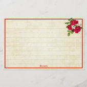Red Rose Bouquet Floral Photography Cream BG Briefpapier (Voorkant)