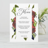 Red Rose Bouquet Floral Wedding Menu (Staand voorkant)