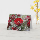 Red Rose Bouquet Happy Birthday Wenskaart Kaart (Gele Bloem)