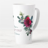 Red Rose Bouquet Holly Jolly Christmas Latte Mok (Rechterhoek)