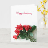 Red Rose Bouquet Jubileum Kaart - (Gele Bloem)